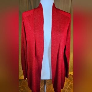 APT9 Shimmery Sequins Red Open Cardigan